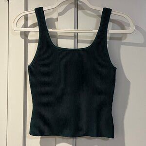 Aritzia Sculpt Knit Square Neck Tank in Monarch Teal